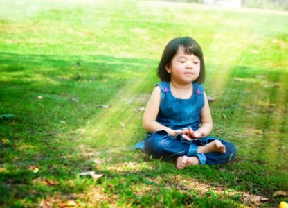 Asian Girl Meditating Mindfulness Nature
