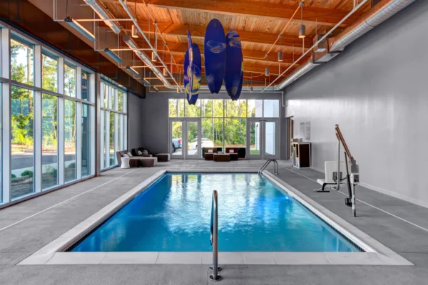 The swimming pool at the Aloft Raleigh-Durham Airport Brier Creek hotel - Meeting Space For Qigong Awareness Live 15 CUE Workshop